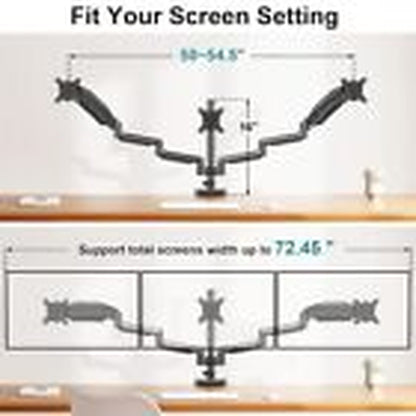 MOUNTPRO Triple Monitor Desk Mount - Articulating Gas Spring Monitor Arm,