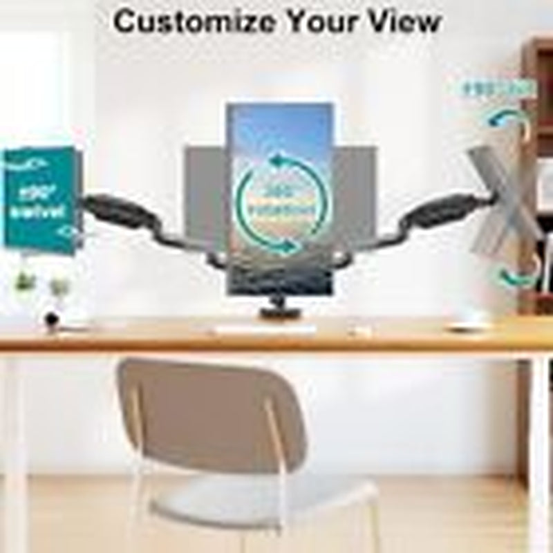 MOUNTPRO Triple Monitor Desk Mount - Articulating Gas Spring Monitor Arm,