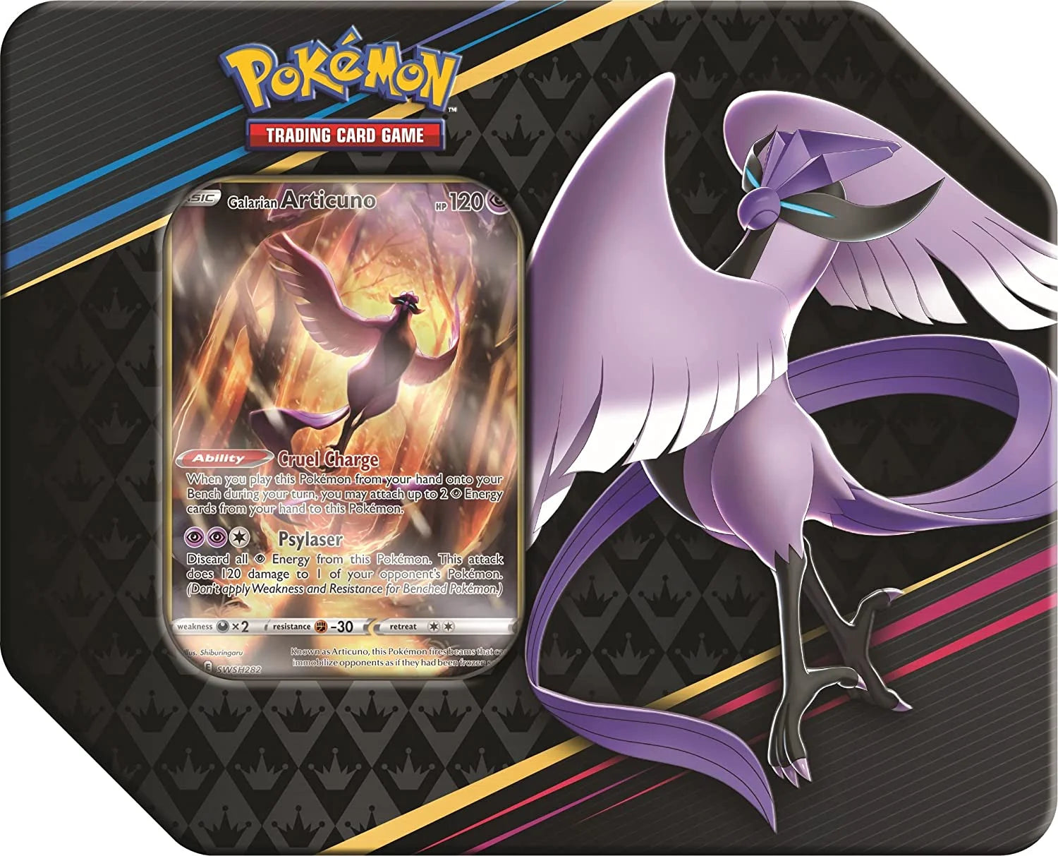 TCG: Crown Zenith Tin – Galarian Articuno (1 Foil Card & 5 Booster Packs)