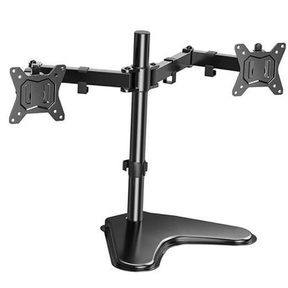 HUANUO Freestanding Dual Monitor Stand, Fully Adjustable Dual Monitor Black